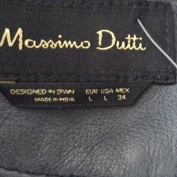 Massimo Dutti blue leather jacket - Picture 6 of 15